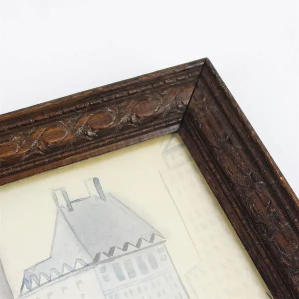 Framed Watercolor Original Bridge Scene by D. Kennedy 