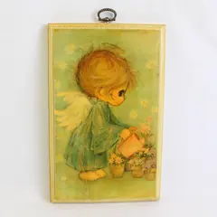 Hallmark Little Angel Babies Wooden Plaque 5.5" x 9"