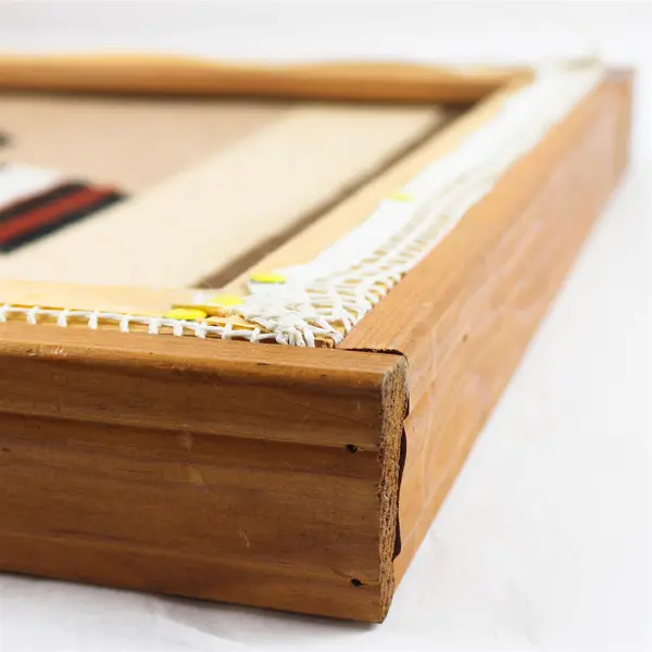 Vintage Southwestern Pottery Scene  Latch Hook Framed 30x21