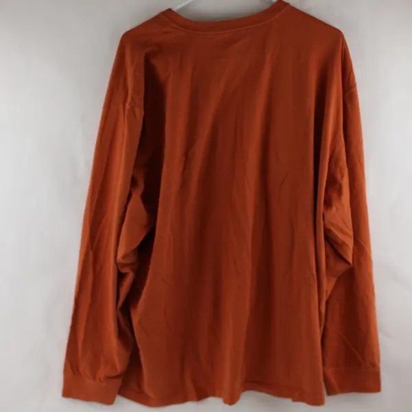 Eddie Bauer Solid Orange Color Long Sleeve T-Shirt 100% Cotton Women's Size 3XL