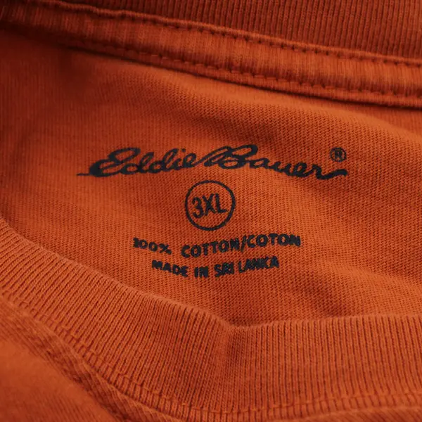 Eddie Bauer Solid Orange Color Long Sleeve T-Shirt 100% Cotton Women's Size 3XL