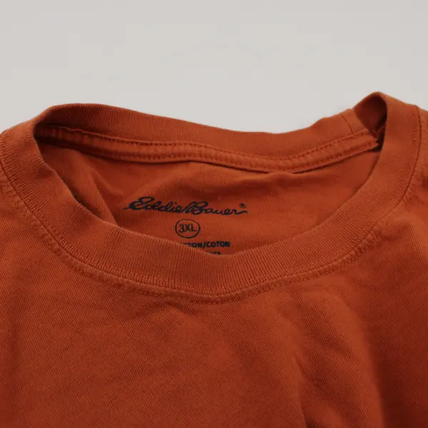 Eddie Bauer Solid Orange Color Long Sleeve T-Shirt 100% Cotton Women's Size 3XL
