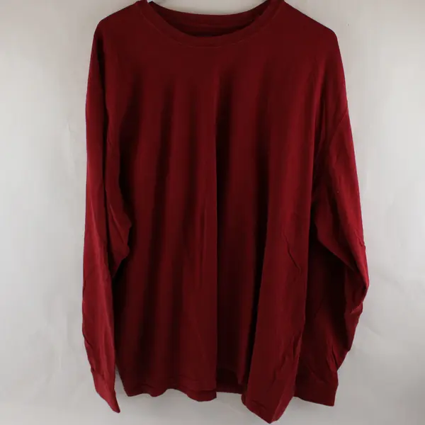 Eddie Bauer Solid Red Color Long Sleeve T-Shirt 100% Cotton Women's Size 3XL