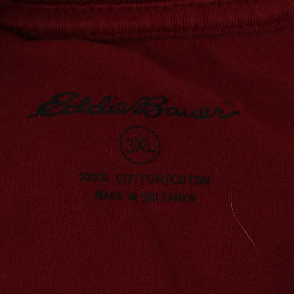 Eddie Bauer Solid Red Color Long Sleeve T-Shirt 100% Cotton Women's Size 3XL