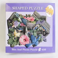 Bits and Pieces 650 Pcs. Shaped Jigsaw Puzzle Birds & Flowers, 20" x 27" 2002