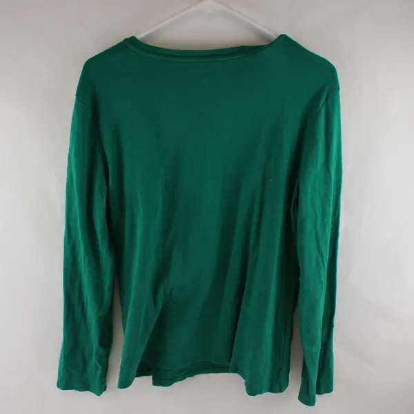 Liz Claiborne Solid Green Color Long Sleeve T-Shirt 100% Cotton Women's Size XL