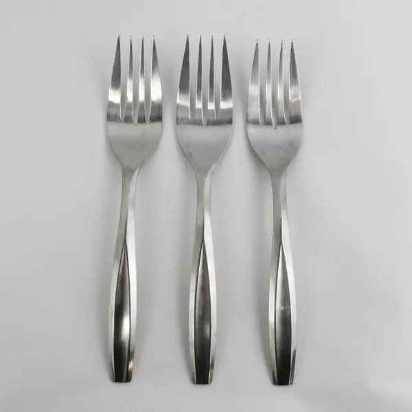 Lot of 3 Gourmet Settings Beam Pattern 18/10 SS Serving Forks 10" Rare HTF Piece