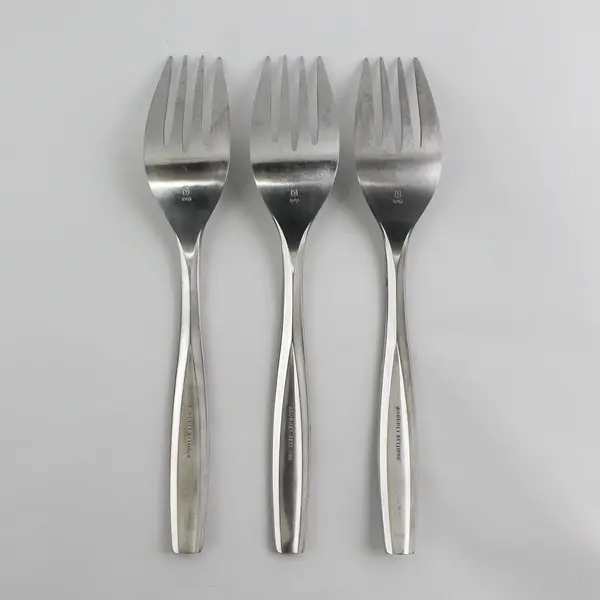 Lot of 3 Gourmet Settings Beam Pattern 18/10 SS Serving Forks 10" Rare HTF Piece