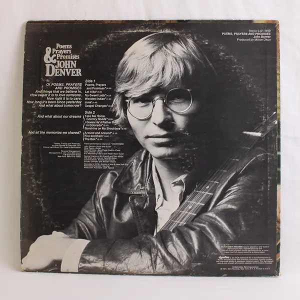  Vinyl Record John Denver Poems Prayers And Promises