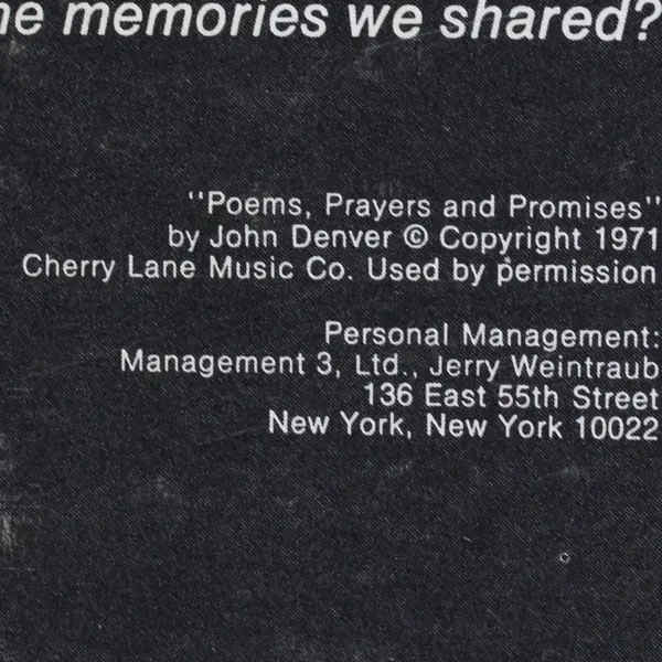  Vinyl Record John Denver Poems Prayers And Promises