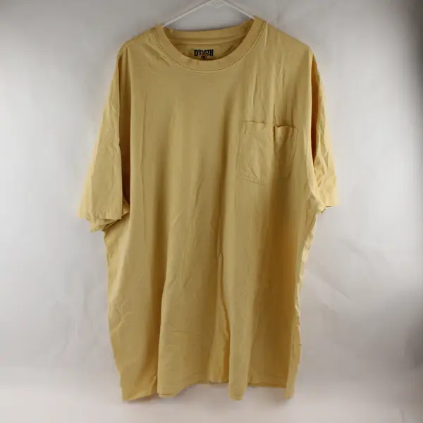 Duluth Trading Solid Yellow Color Short Sleeve T-Shirt 100% Cotton Men' Size 3XL