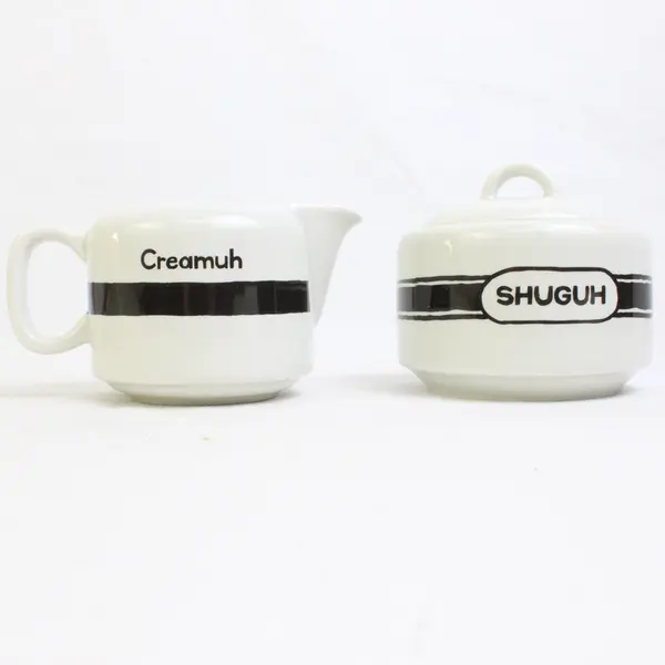 Fishs Eddy Ceramic Creamer and Sugar Bowl Set