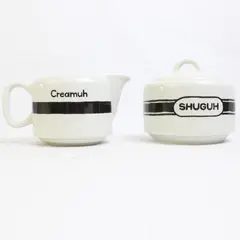 Fishs Eddy Ceramic Creamer and Sugar Bowl Set