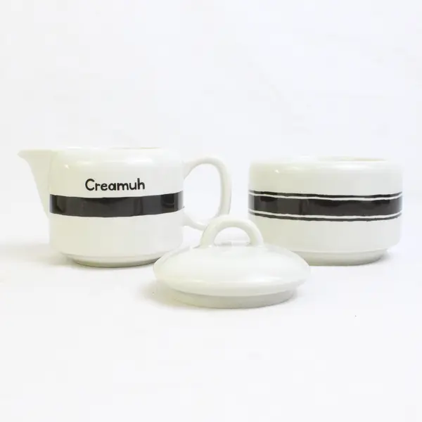 Fishs Eddy Ceramic Creamer and Sugar Bowl Set