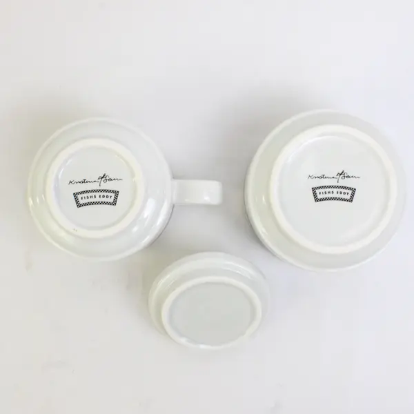 Fishs Eddy Ceramic Creamer and Sugar Bowl Set