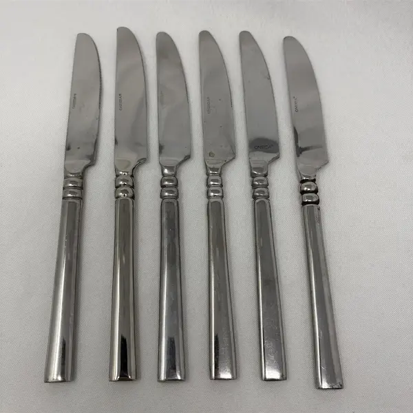 Set of 6 Oneida Tortola Stainless Steel Solid Knives