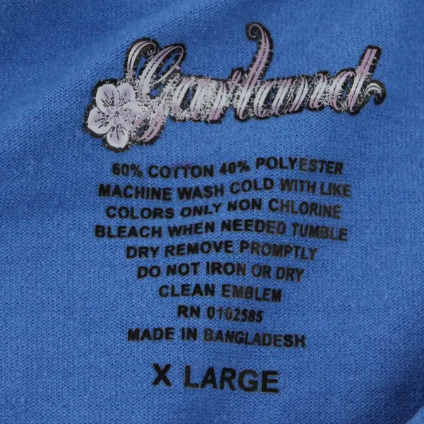 Garland Solid Blue Color Short Sleeve T-Shirt Women's Size XL