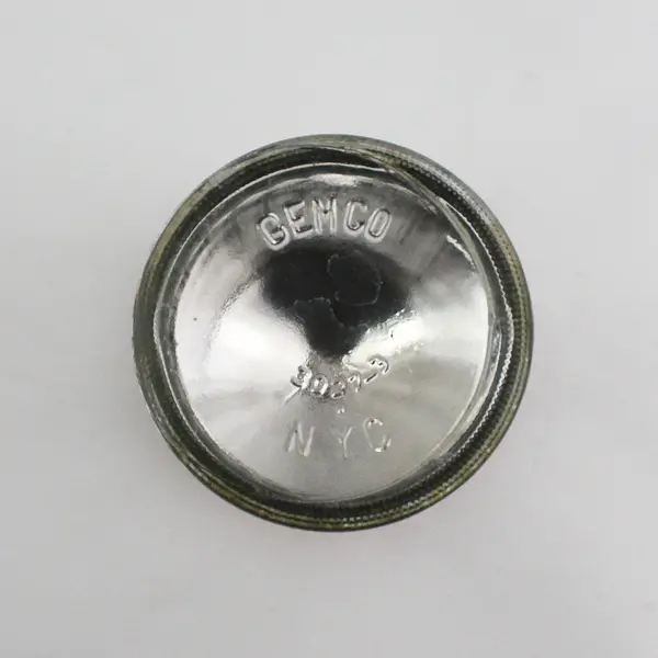 Vtg Clear Glass Gemco Restaurant Sugar Dispenser Jar With Screw On Orange Lid