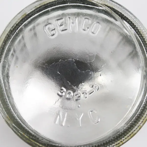 Vtg Clear Glass Gemco Restaurant Sugar Dispenser Jar With Screw On Orange Lid