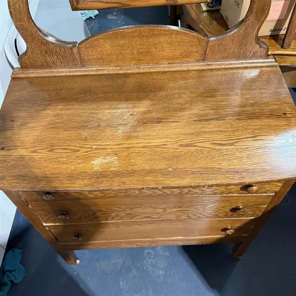 Vintage Victorian Style Wood Dresser Swivel Mirror (Flawed)- Local Pickup Only