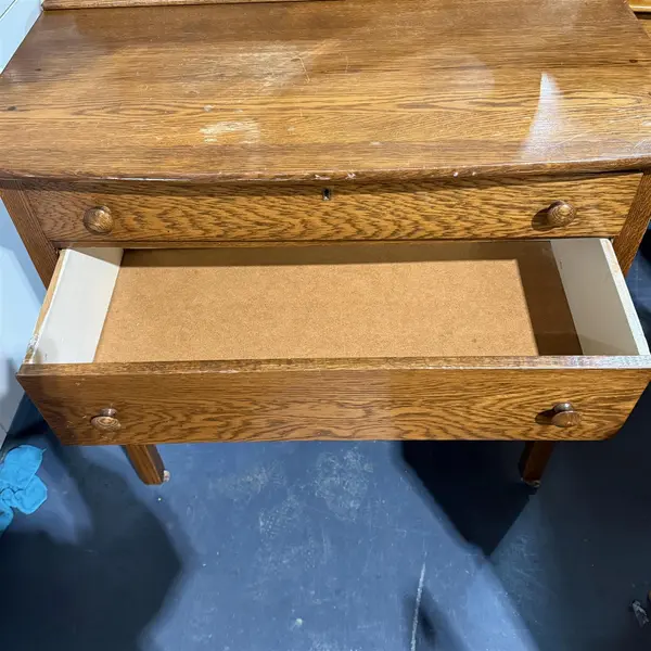 Vintage Victorian Style Wood Dresser Swivel Mirror (Flawed)- Local Pickup Only