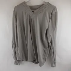 Unbranded Solid Gray Color Long Sleeve T-Shirt V-Neck Women's Size XXL