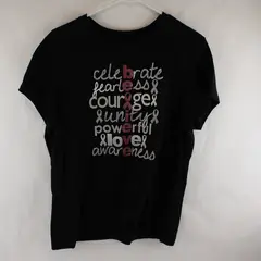 Unbranded Black Breast Cancer Awareness Printed Short Sleeve T-Shirt Women's XL