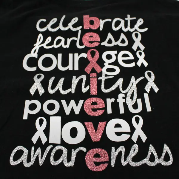 Unbranded Black Breast Cancer Awareness Printed Short Sleeve T-Shirt Women's XL