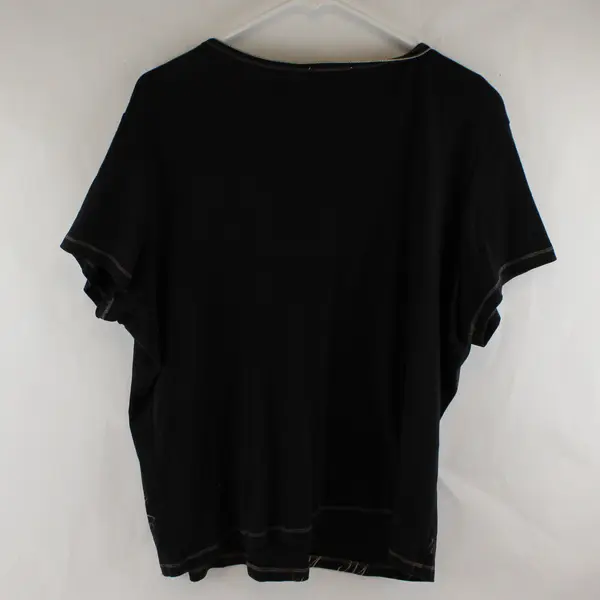 Blue Canyon Brown/Black Venis, Italy Printed Short Sleeve T-Shirt Women's 2XL