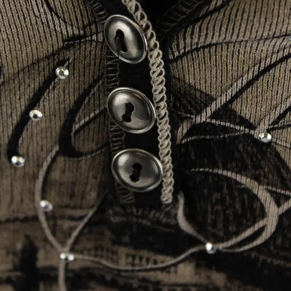 Blue Canyon Brown/Black Venis, Italy Printed Short Sleeve T-Shirt Women's 2XL