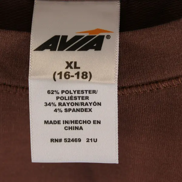 AVIA Solid Brown Color Long Sleeve Sweatshirt V-Neck Women's Size XL