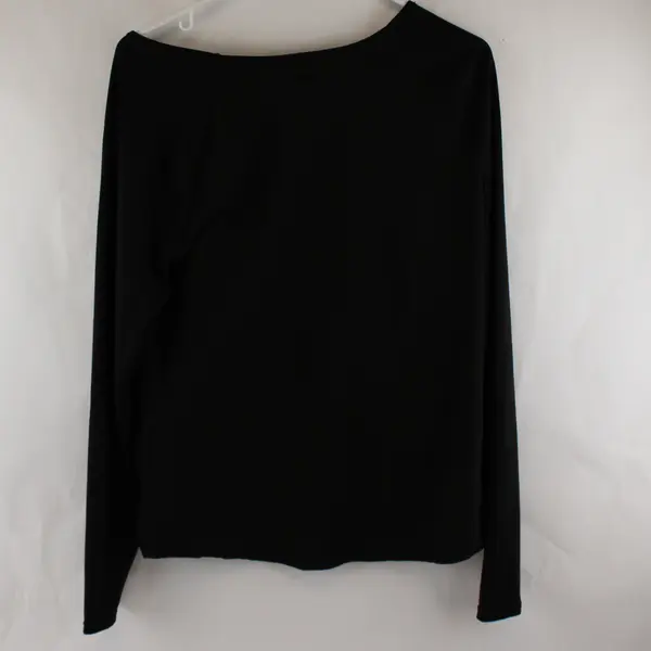 Danskin Now Solid Black Color Long Sleeve Shirt Activewear Women's Size XL