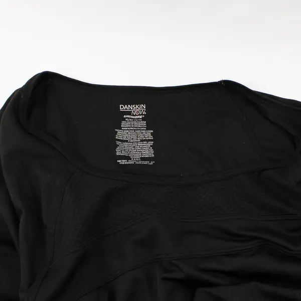 Danskin Now Solid Black Color Long Sleeve Shirt Activewear Women's Size XL