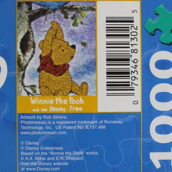 Disney Photomosaics Winnie Pooh Honey Tree 1,026 Pc. Jigsaw Puzzle, Complete