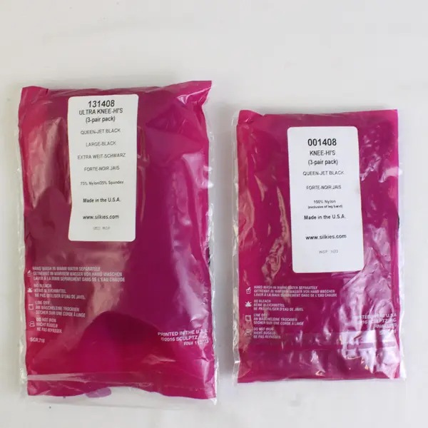 Lot of 2 Sealed Packs (3 in ea. pack) Silkies Knee Hi's-Queen Size, Jet Black