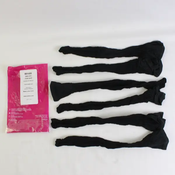 Lot of 2 Sealed Packs (3 in ea. pack) Silkies Knee Hi's-Queen Size, Jet Black
