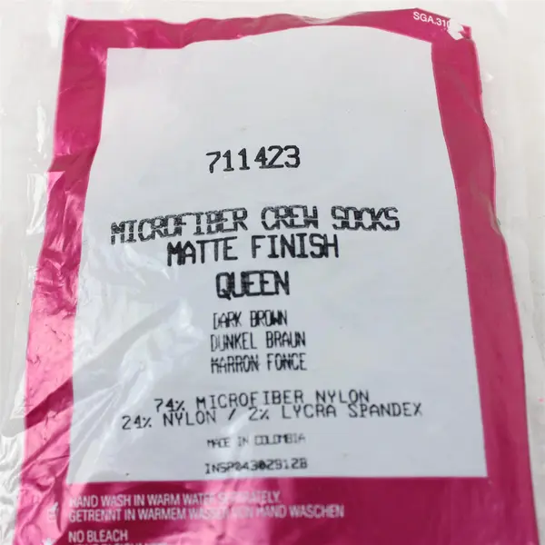 Lot of 2 Packs Silkies Crew Socks Queen Size, Dk Brown & Black, New