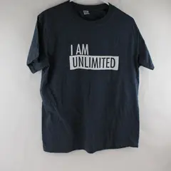 Rio Solid Blue Color "I Am Unlimited" Printed Short Sleeve T-shirt Men's Size L