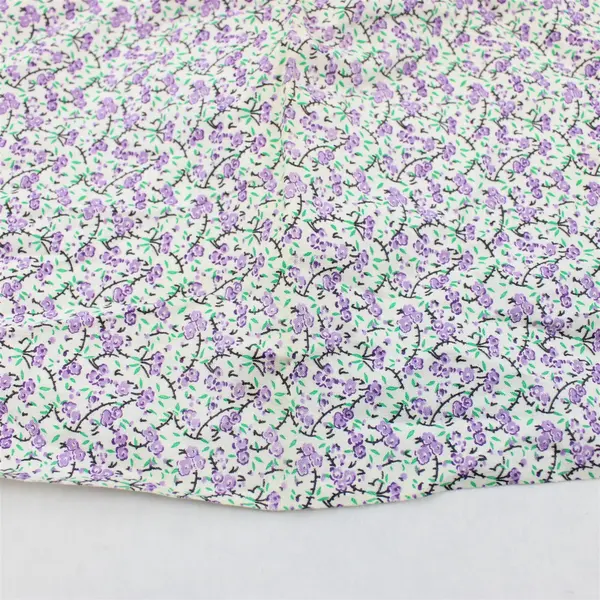 Women's Vintage Handmade Half Apron Purple Floral Pattern FLAWED