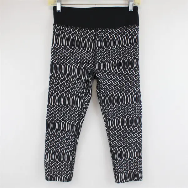 Under Armour Black and White Patterned Capri Compression Leggings Women's Small