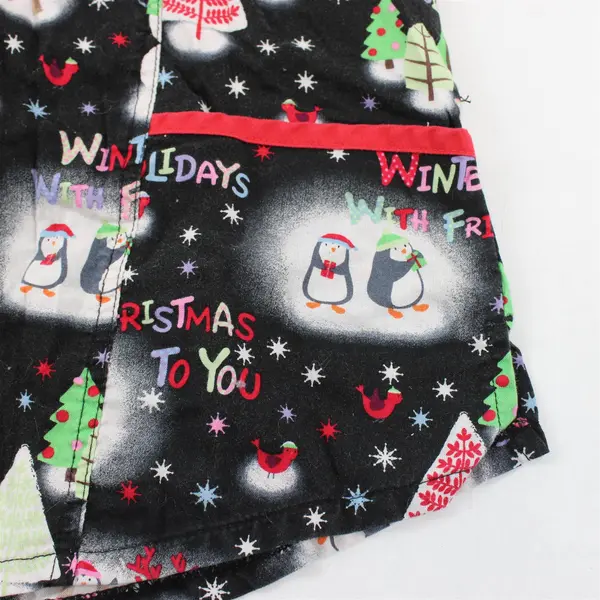 UA Scrubs Christmas Print Cotton Scrub Top Women's Small