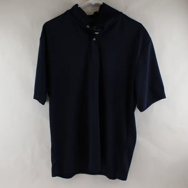 Ben Hogan Performance Solid Blue Color Short Sleeve Golf Polo Shirt Men's Size L