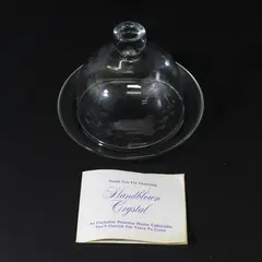 Princess House Heritage Round Crystal  Butter Dish With Dome Cover Original Box