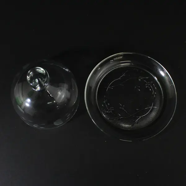 Princess House Heritage Round Crystal  Butter Dish With Dome Cover Original Box