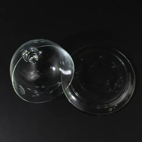 Princess House Heritage Round Crystal  Butter Dish With Dome Cover Original Box