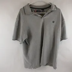 Chaps Solid Gray Color Short Sleeve Polo Shirt 100% Cotton Men's Size XL