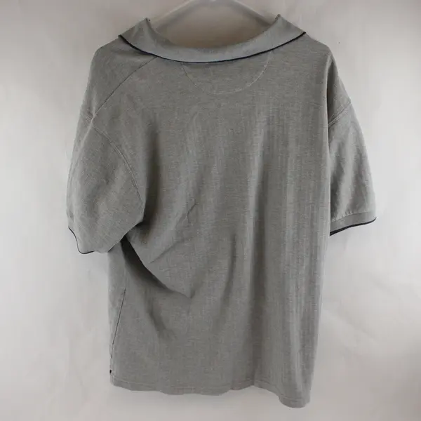 Chaps Solid Gray Color Short Sleeve Polo Shirt 100% Cotton Men's Size XL