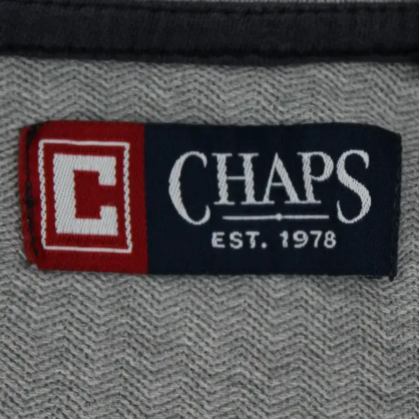 Chaps Solid Gray Color Short Sleeve Polo Shirt 100% Cotton Men's Size XL