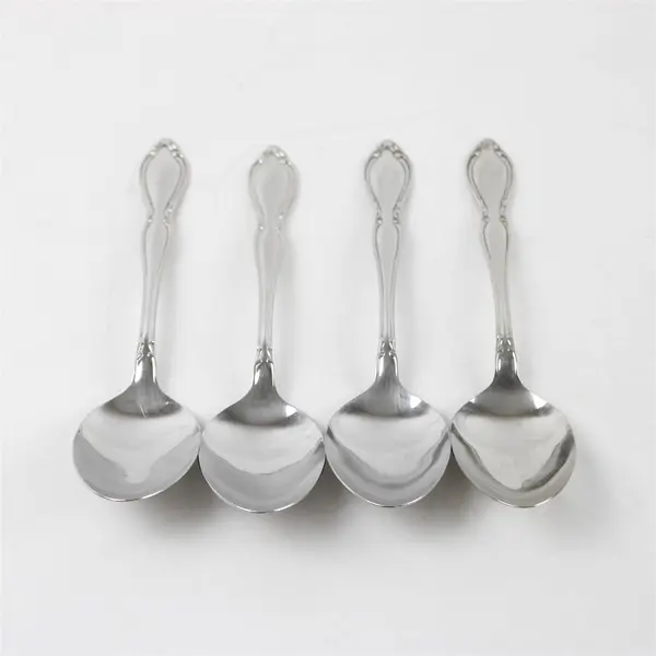 Set of 4 Oneida Strathmore Stainless Tablespoons/Serving Spoons