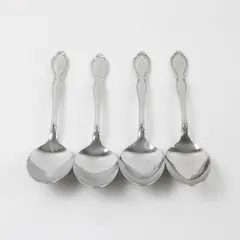 Set of 4 Oneida Strathmore Stainless Tablespoons/Serving Spoons